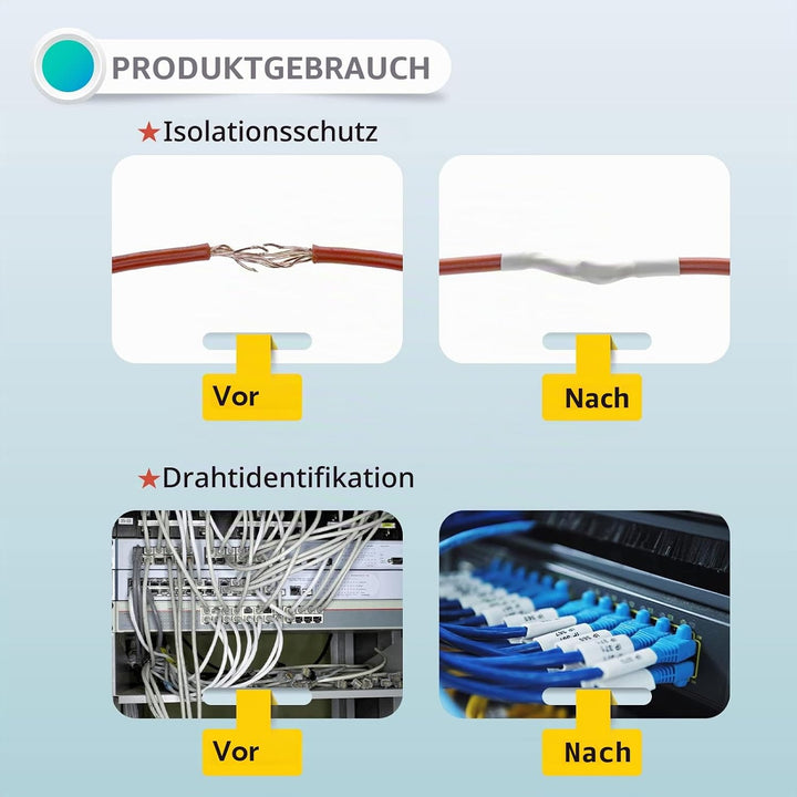 3X Kompatibel mit Brother P-Touch Schrumpfschlauch Hse-221 Hse221 8.8mm Schwarz auf Weiss Etikettenb