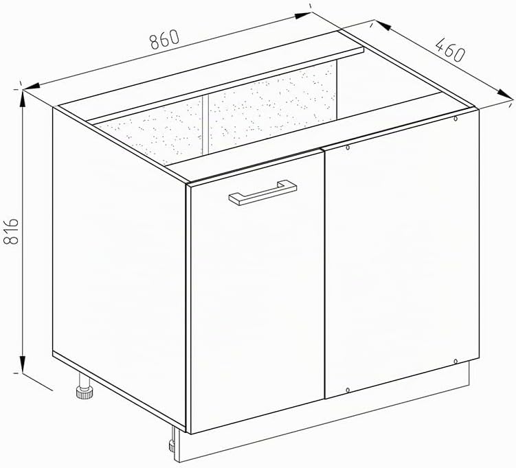 Vicco Eckunterschrank R-Line, Weiss Landhaus/Weiss, 86 cm ohne Arbeitsplatte Weiss Landhaus Eckschra