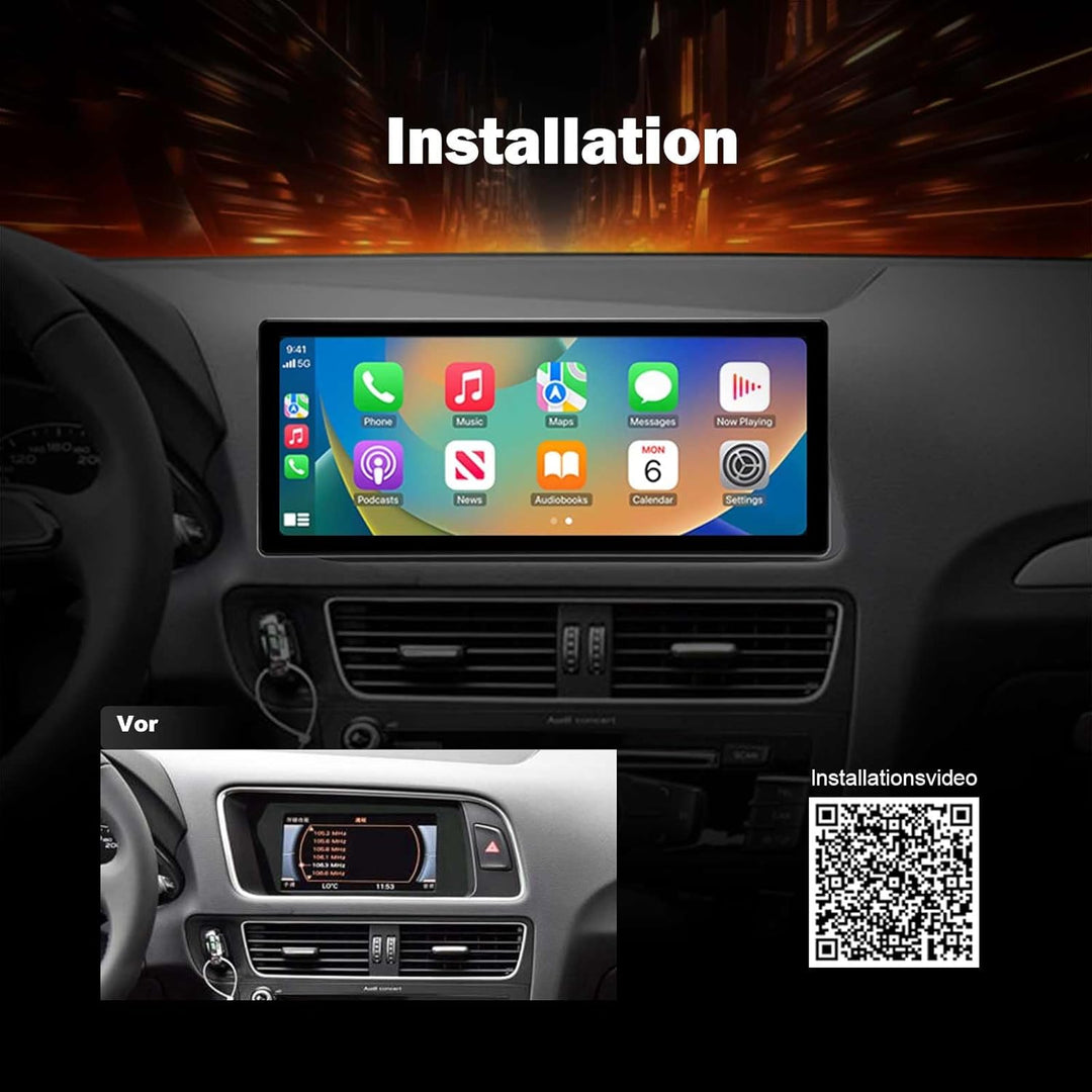 Erisin 10,25 Zoll 8-Kern 4GB+64GB Android 14 Autoradio Bluetooth mit GPS Navigation für Audi Q5 2009