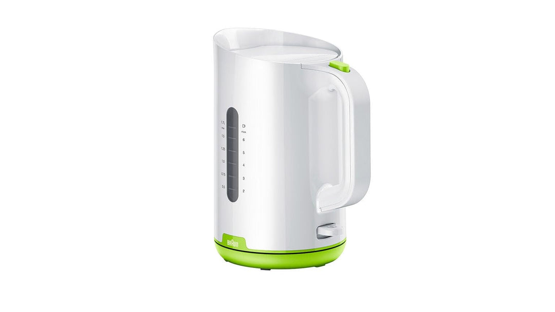 Braun Wasserkocher WK 1100 GR Series1 Schnellkochsystem 2200W 1,7L Grün Weiss Antikalk-Filter mit au