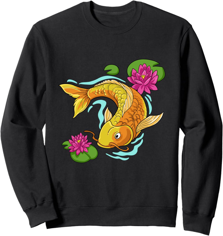 Koi Fisch Japanisches Lilienkissen Geschenk Sweatshirt