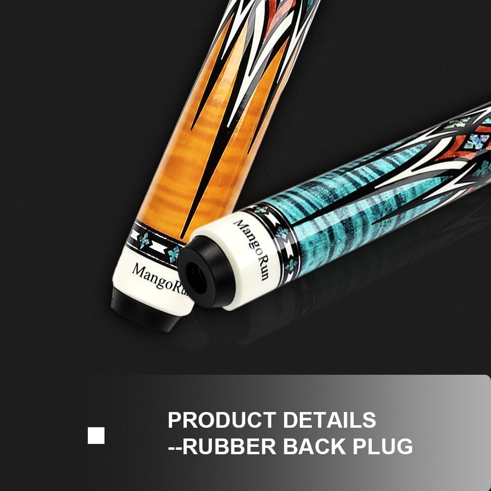 Carbon-Faser Pool Cue 12.5mm,1/2 Billard Queue Billardqueue mit geringer Durchbiegung, Etui-Set mit