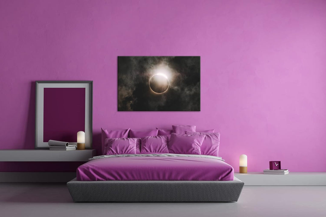 deyoli dunkelheitbringende Sonnenfinsternis Format: 80x60 als Leinwandbild, Motiv fertig gerahmt auf