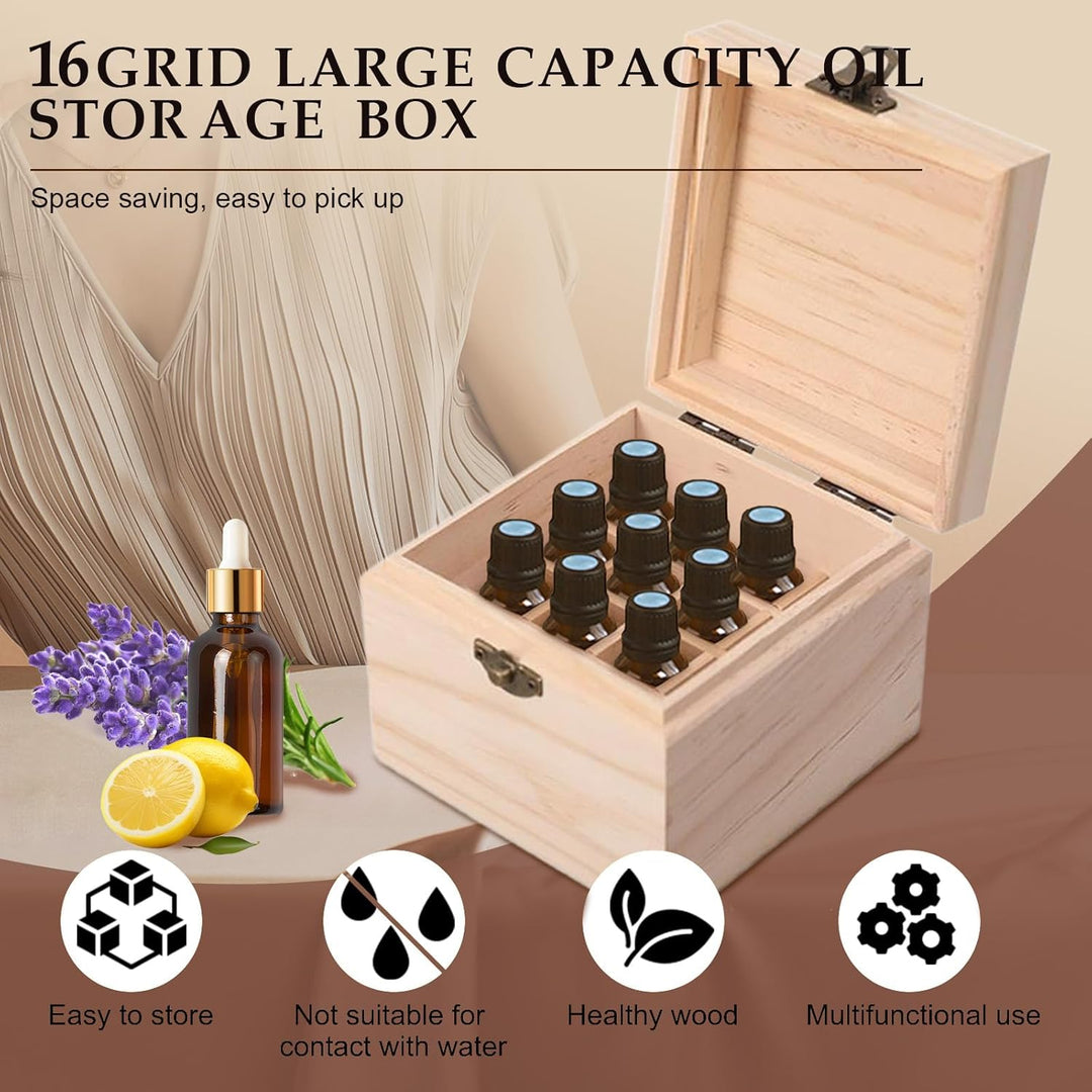 RoseFlower 16 Löcher Ätherisches Öl Aufbewahrungsbox Duftöle Display Ständer Behälter, Essential Oil
