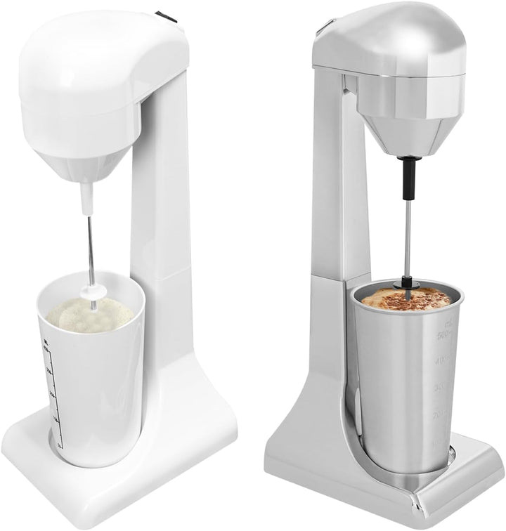 Getränkemixer Edelstahl Milchshaker 500ML 22000rpm 2 Geschwindigkeitsstufen Getränkemixer (Silber),