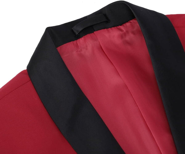 YOUTHUP Sakko Herren Slim Fit Schalkragen Anzugjacke 1 Knopf Tuxedo Jacke für Hochzeit Freizeit XXL