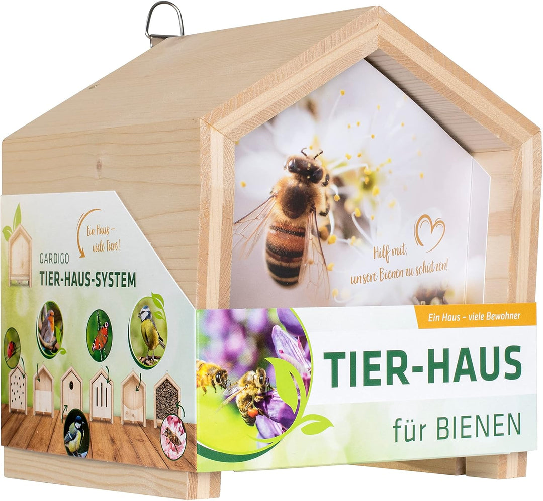 GARDIGO® Tierhaus System: Bienenhaus I Bienenhotel aus Massivholz I Made in Germany I Wildbienen Nis