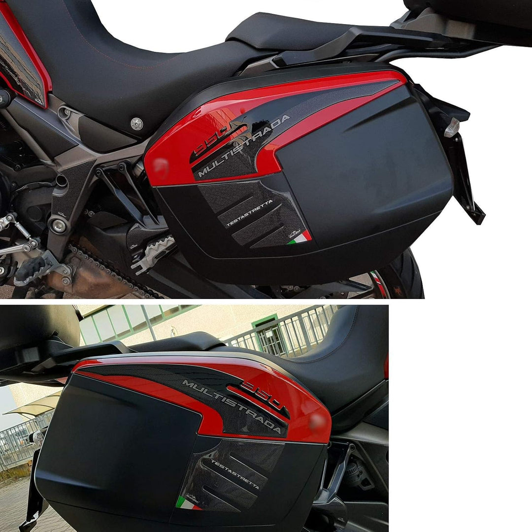 Resin Bike Aufkleber Motorrad Kompatibel Mit Ducati Multistrada 950 2018-2020. Schutz Packtaschen Vo