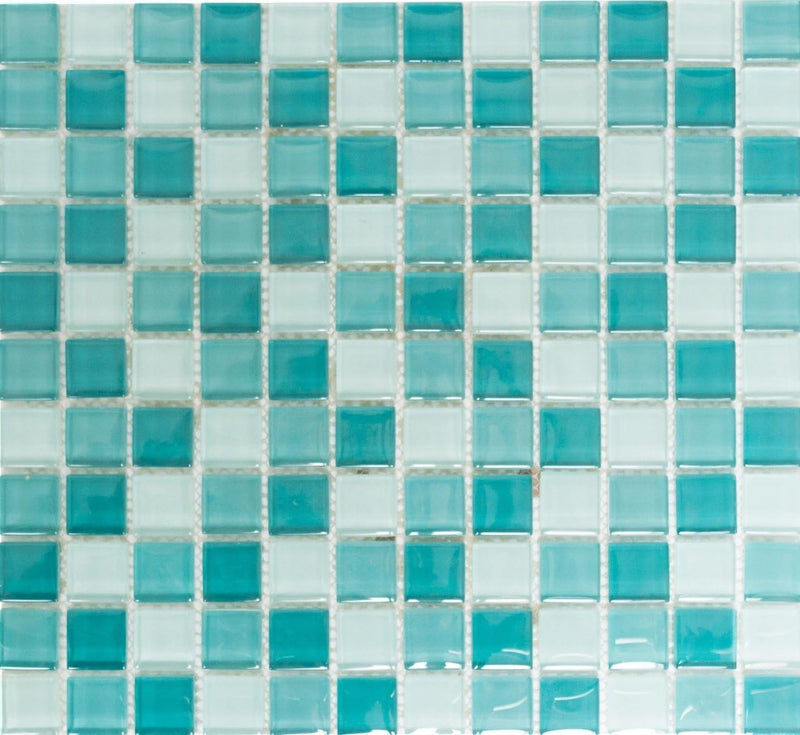 Mosaik Quadrat Crystal mix hellgrün/grün Glasmosaik Transluzent Transparent 3D Fliesenspiegel, Mosai