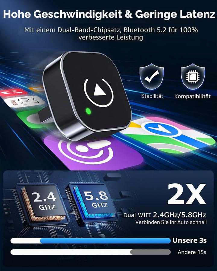 2-in-1 CarPlay Wireless Adapter Android Auto Adapter