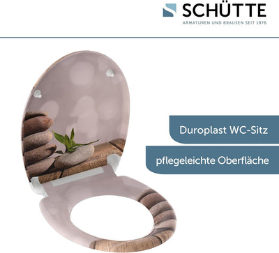 Schütte WC-Sitz STONE PYRAMID mit Absenkautomatik, Toilettendeckel mit Motiv und Schnellverschluss f