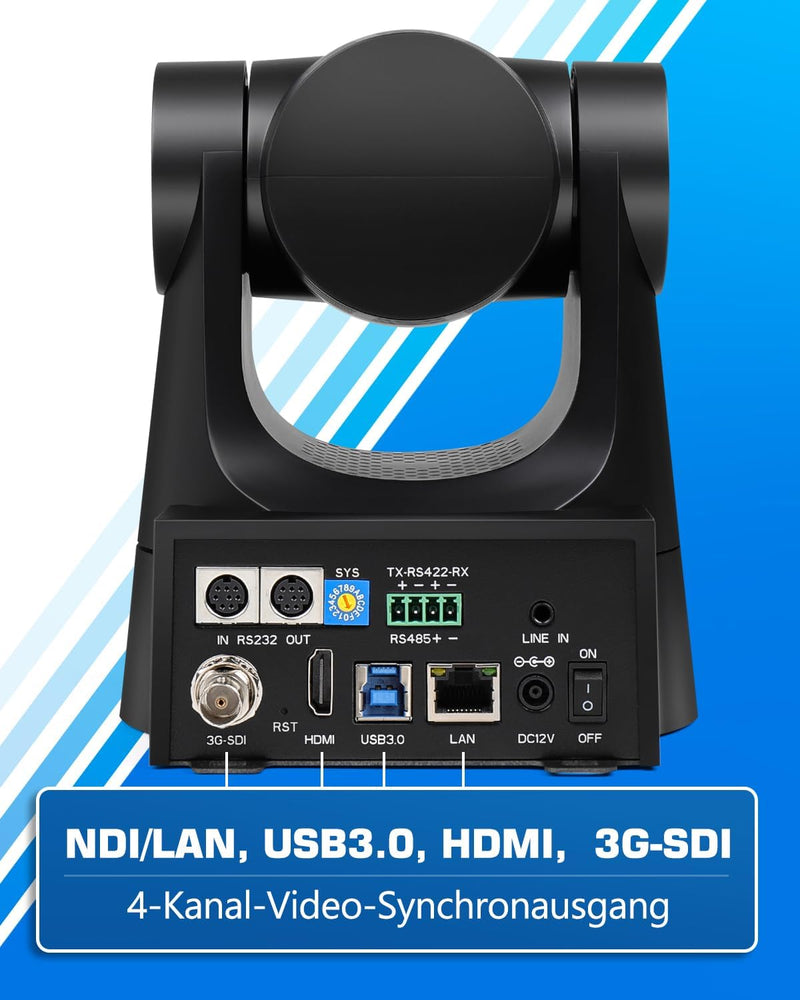 FoMaKo 20x NDI PTZ Kamera Bundle/Kit (2X KN20A Kamera & 1x KC608 Pro PTZ Controller) für Gottesdiens
