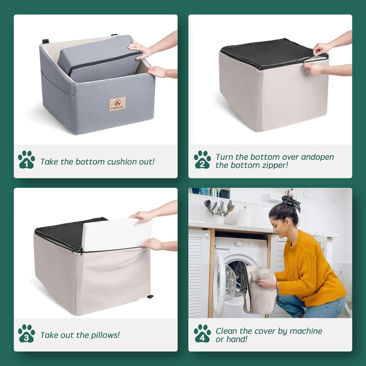 PAWBOSE Car Dog Seat, Auto-Hundesitz für kleine Hunde, Booster Hundesitz mit waschbarem, abnehmbarem