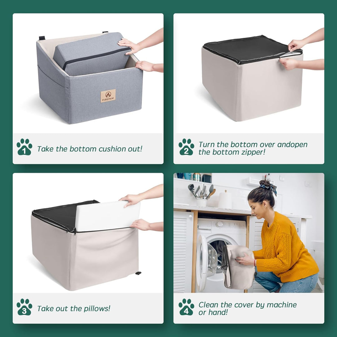 PAWBOSE Car Dog Seat für mittlere Hunde bis zu 35lbs, Hund Booster Autositz mit Staufächern und Hund