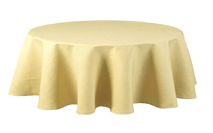Textil Tischdecke - Leinen Optik - wasserabweisend oval (Ecru, oval 135x180) Ecru oval 135x180, Ecru