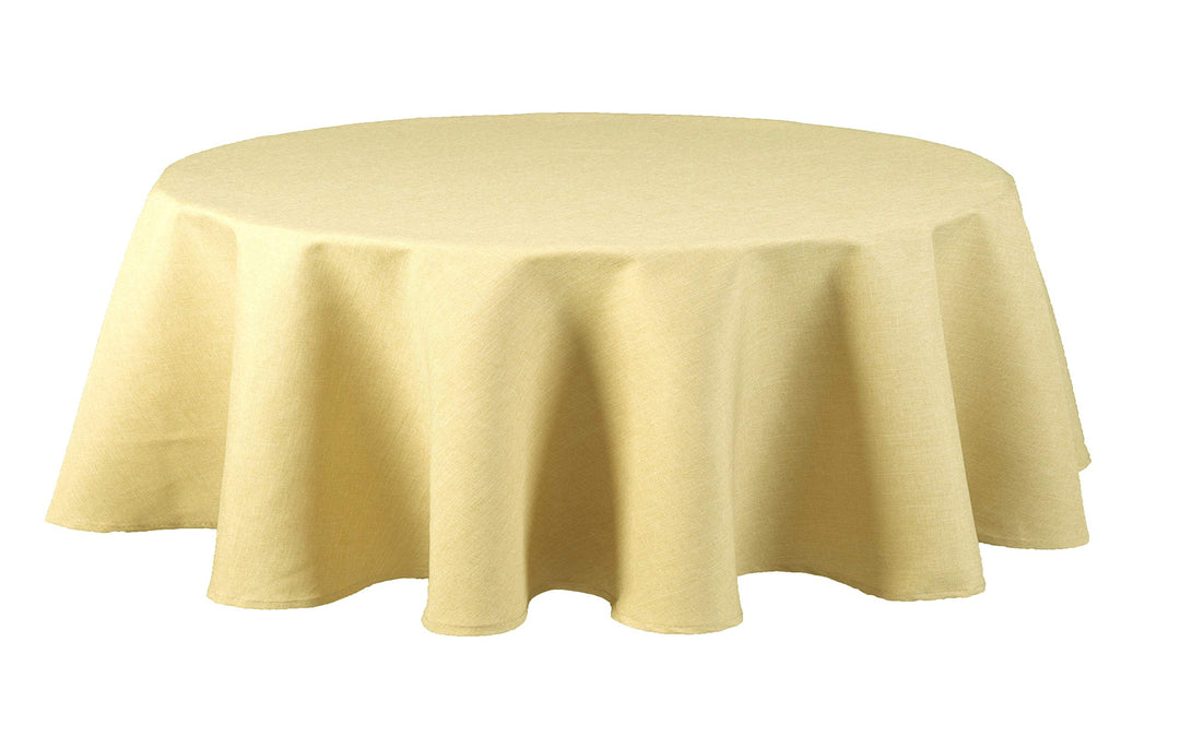 Textil Tischdecke - Leinen Optik - wasserabweisend oval (Ecru, oval 160x260) Ecru oval 160x260, Ecru