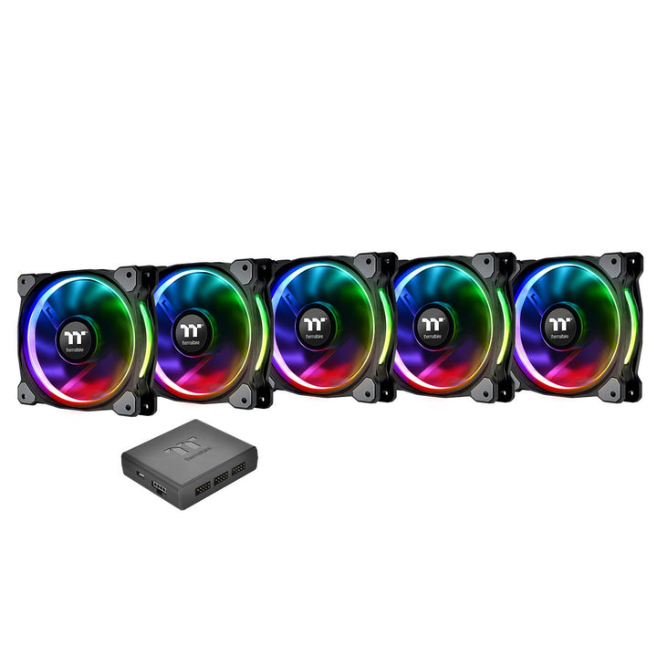 Thermaltake CL-F054-PL12SW-A Riing Plus 12 Gehäuselüfter TT Premium Edition 5 Pack mit Software RGB