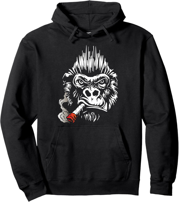 Macho Männlichkeit Big Boss Gorilla mit Zigarette Geschenk Pullover Hoodie
