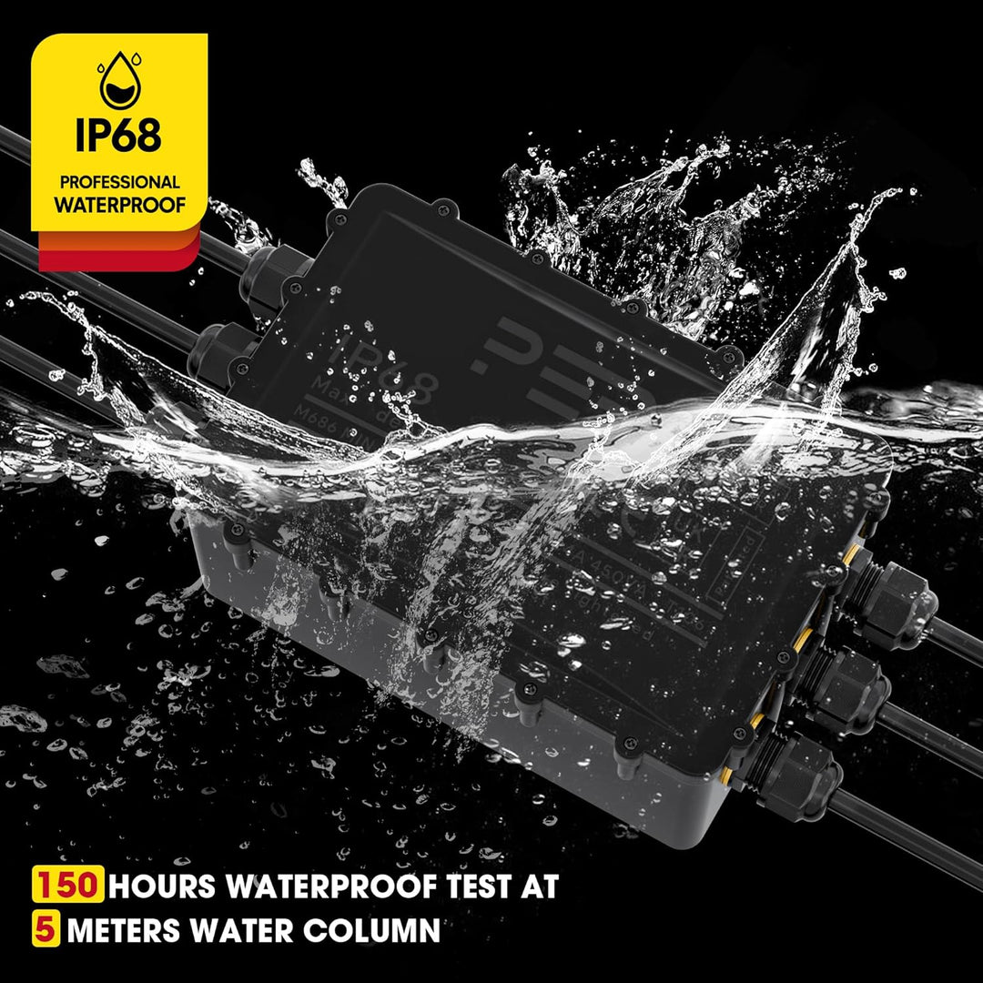 PEBA® Abzweigdose Wasserdicht IP68,Grosser Verteilerdose Aufputz 295x165x115 mm,M25 Kabelverschraubu