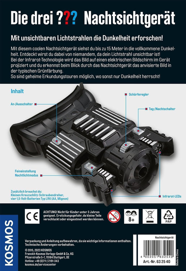 Die drei ??? Nachtsichtgerät von KOSMOS, Hochwertiges Nachtsichtgerät mit Infrarottechnik, Detektiv-