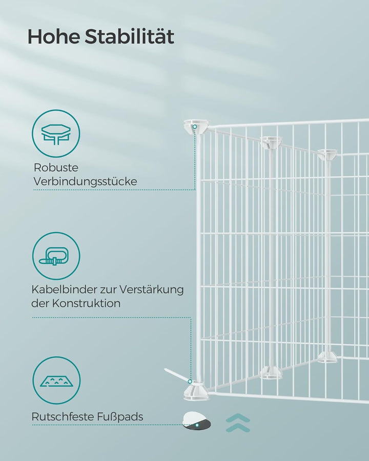 SONGMICS Freilauf, DIY-Kleintiergehege, Kleintierkäfig, Welpenauslauf, Kaninchen, Meerschweinchen, M