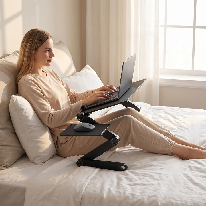 Ideal Swan Laptoptisch, Höhenverstellbar Faltbarer Laptop Ständer, 18,9" Laptop Tisch mit Mausplattf