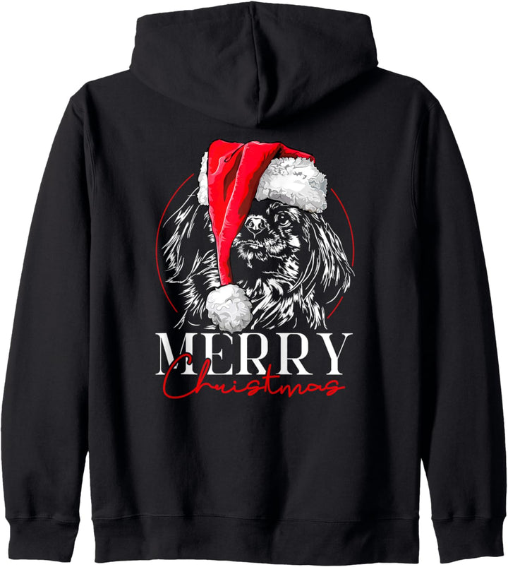 Lustiger Santa Pekinese Merry Christmas Weihnachten Hunde Kapuzenjacke