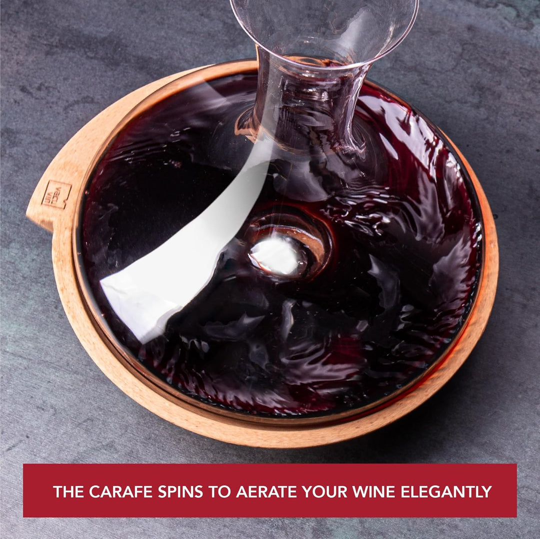 Vacu Vin Swirling Carafe | Crystal Glass Wine Decanter
