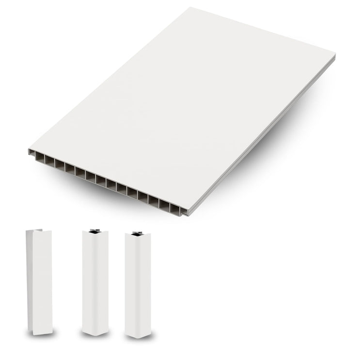 Evotrade Küchensockel – Sockelleiste L 2,5 m aus PVC | Höhe und Farben wählbar + Zubehör (2 Eckkappe