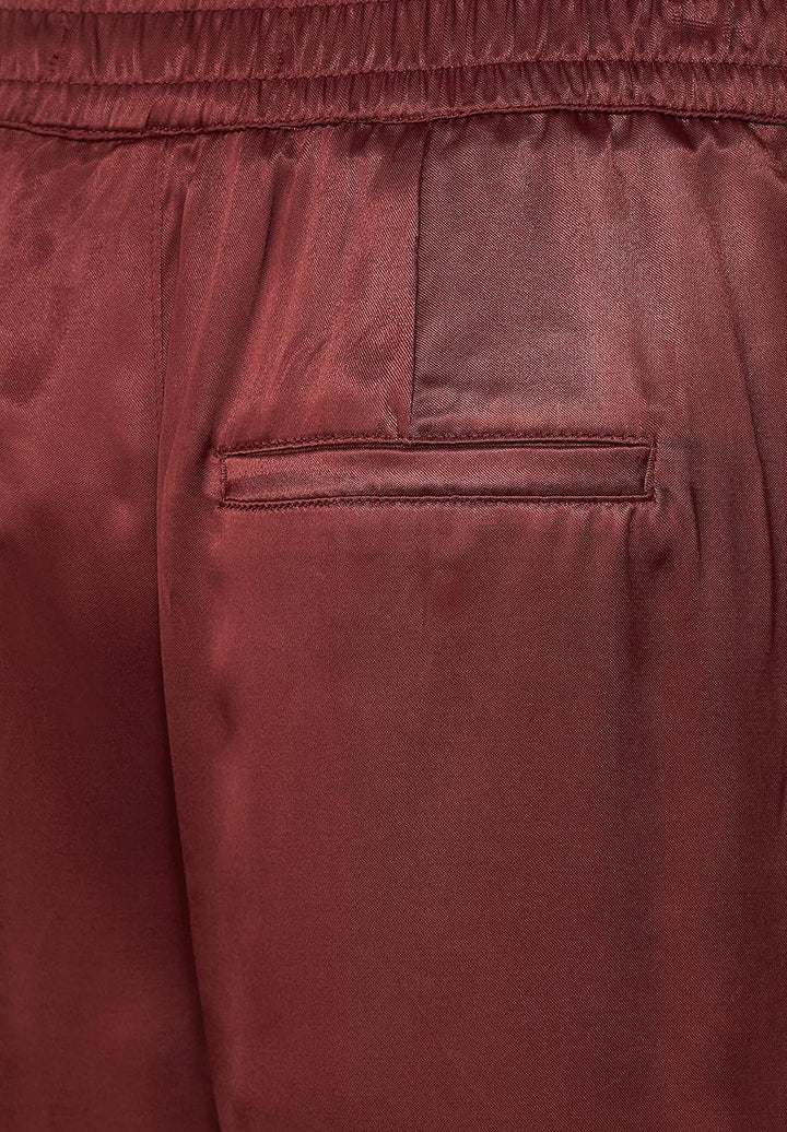 Street One Damen Loose Fit Satinhose 38W / 32L Dark Foxy Red, 38W / 32L Dark Foxy Red