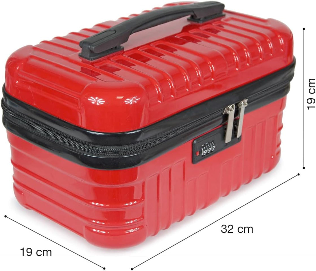 KINSTON Hartschalen Vanity Case PC/ABS – Kosmetikkoffer mit Zahlenschloss – Reisetäschchen mit Reiss