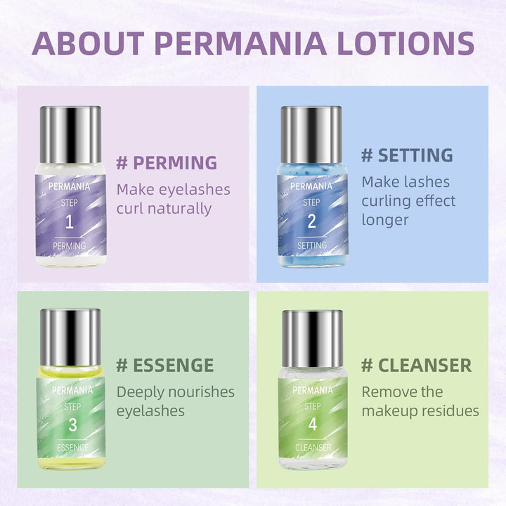 PERMANIA Wimpernlifting Set mit Farbe Schwarz, Lash Lift und Tint enthält die nötigen Utensilien, La