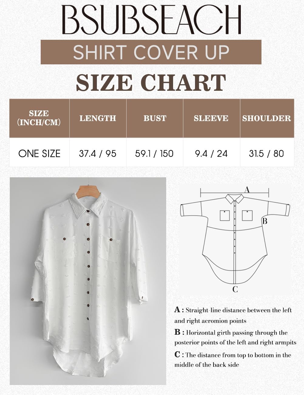 Bsubseach Badeanzug Coverup für Frauen Badeanzug Cover Up Button Down Shirt Kleider Swiss Dot Schwar