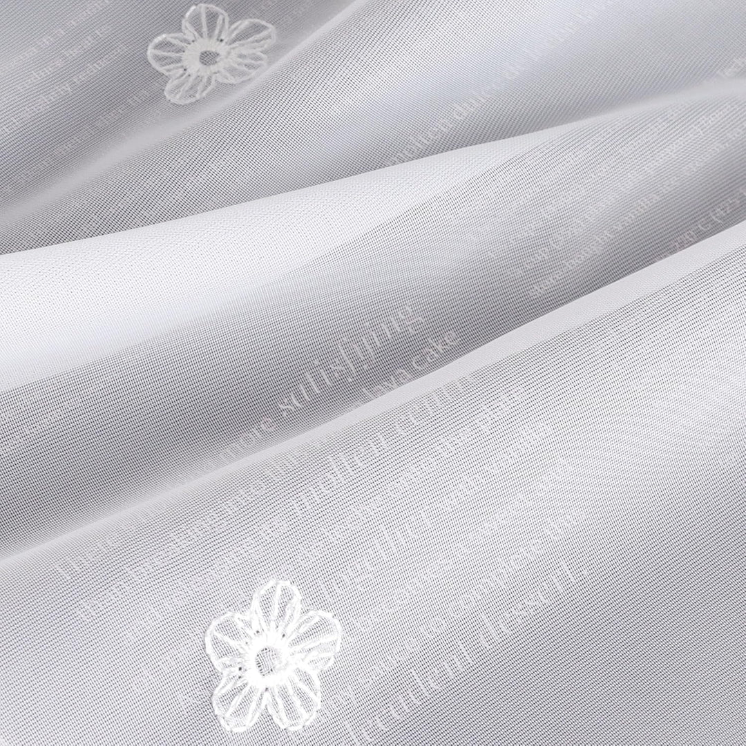 HeichkelL Scheibengardine Voile Kurzstore Hohl Stickerei Vorhang Durchstangenzug Gardine Küche Tür K