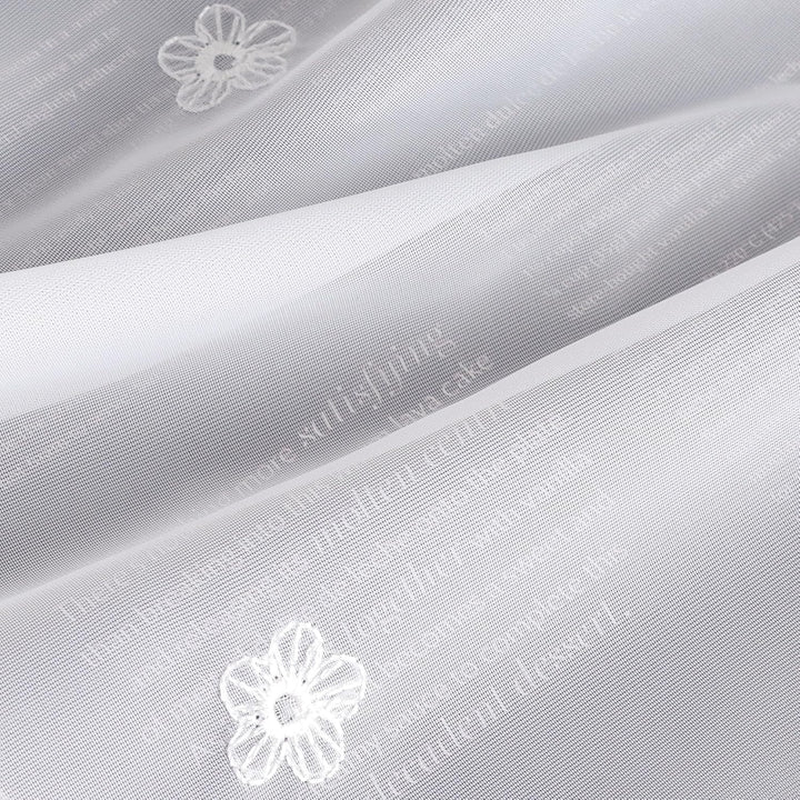 HeichkelL Scheibengardine Voile Kurzstore Hohl Stickerei Vorhang Durchstangenzug Gardine Küche Tür K