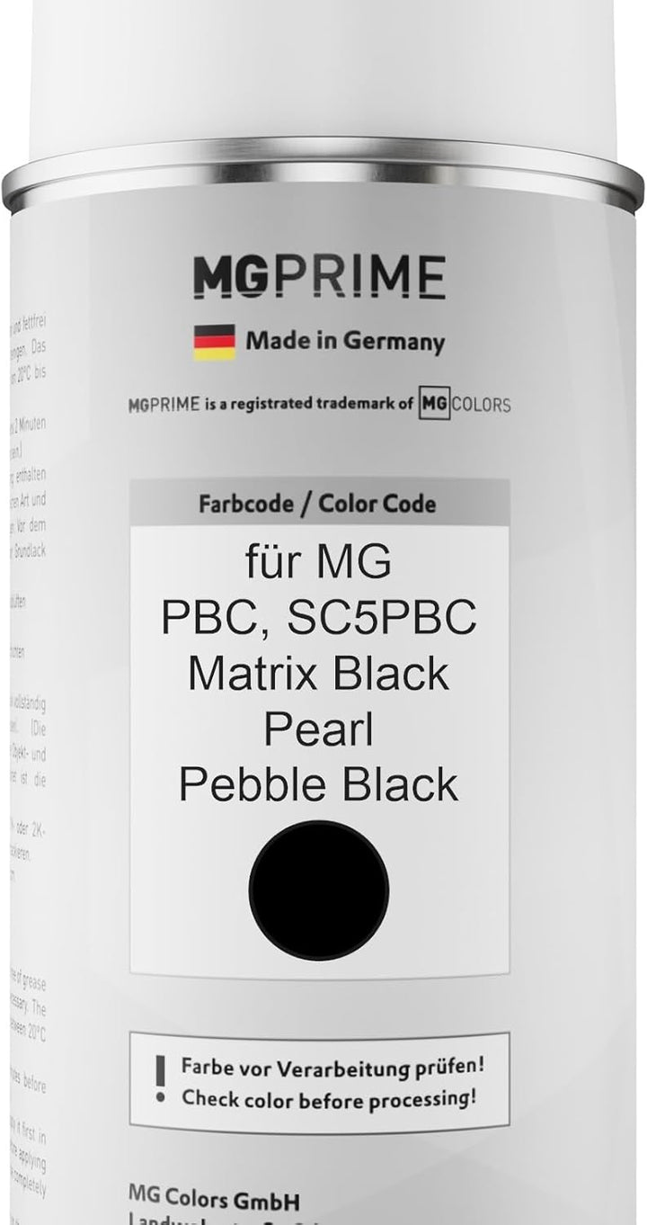 MG PRIME Autolack 2K Spraydosen Set für MG PBC / SC5PBC Matrix Black Pearl/Pebble Black Basislack 2