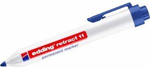 Permanentmarker edding retract 11, nachfüllbar, Rundspitze, blau, 10 Stück