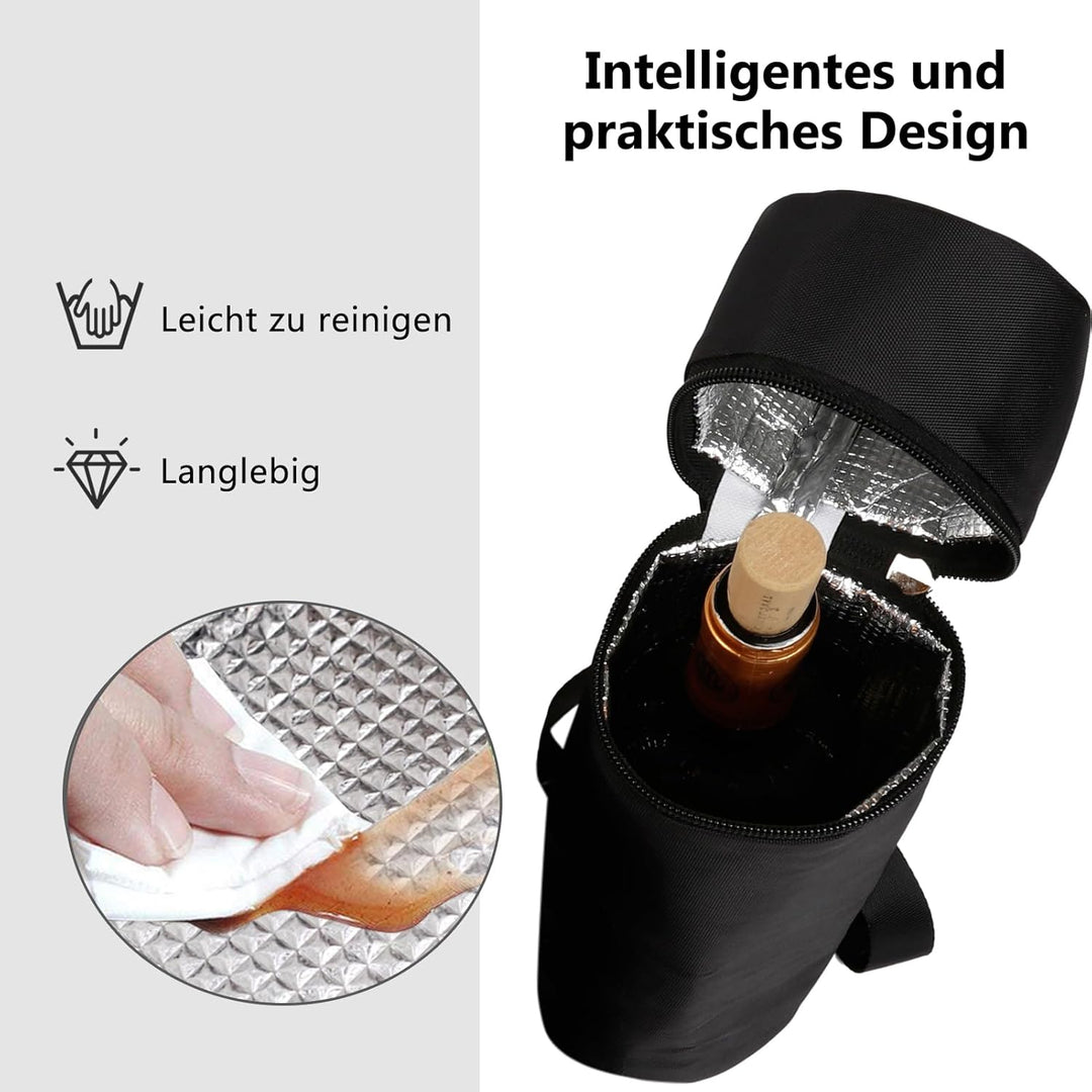 AOSBOS Kühltasche Flaschenkühler faltbar Kühlmanschette für Wein- und Champagnerflaschen Sekt zum Ca
