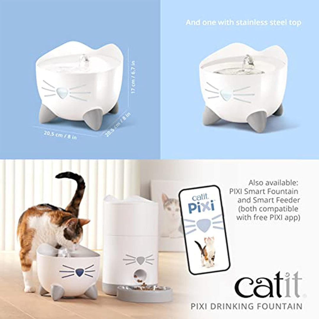 Catit Pixi Trinkbrunnen für Katzen, 2,5L, weiss, 1 Stück (1er Pack) weiss 1 Stück (1er Pack), weiss