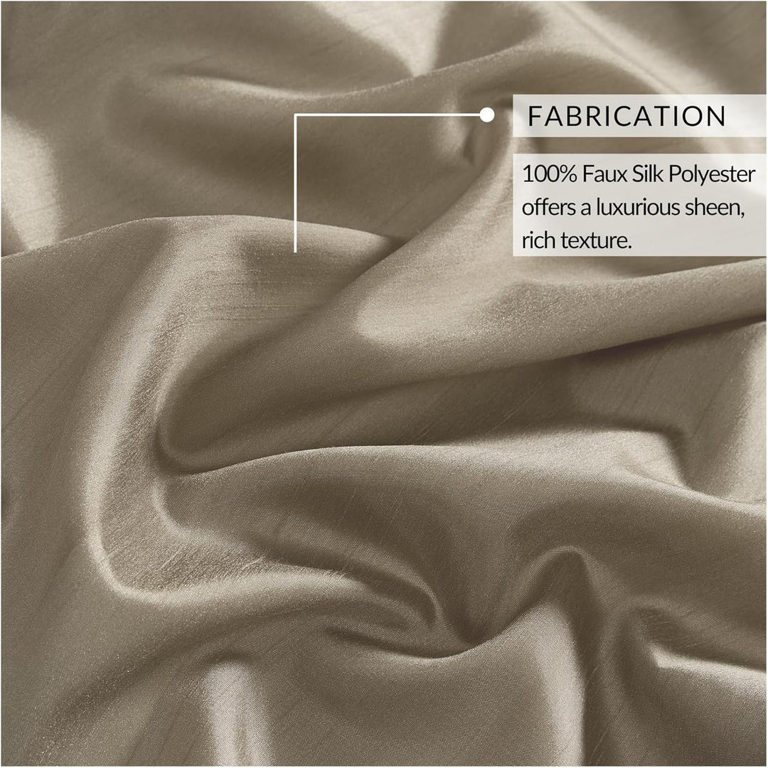Elrene Home Fashions Colette Fenstervolant, Kunstseide, gewellt, 127 x 53,3 cm, Taupe Taupe H127 x B