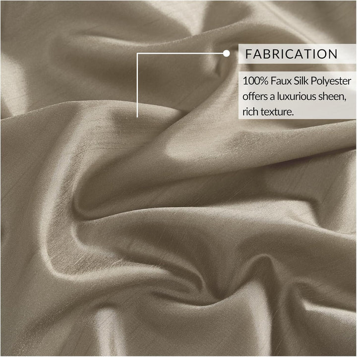 Elrene Home Fashions Colette Fenstervolant, Kunstseide, gewellt, 127 x 53,3 cm, Taupe Taupe H127 x B