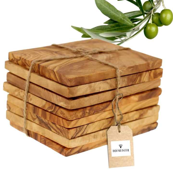 HOFMEISTER® Raclettebrettchen 8er Set, aus Olivenholz, 13 cm 1 8er Set Raclette-untersetzer | 13 Cm,