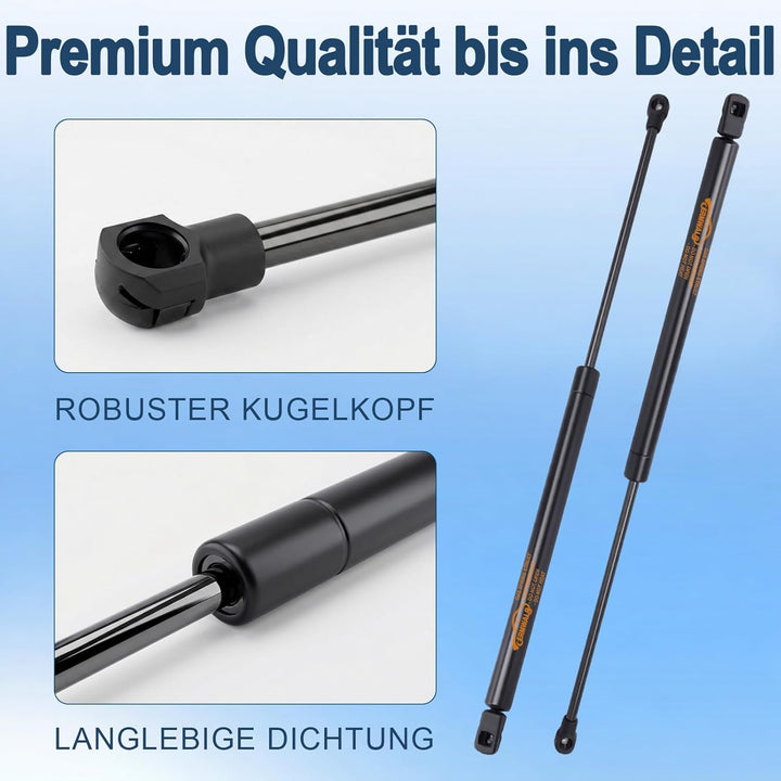2X Heckklappendämpfer für VW Polo 9N1/9N3 2001-2007 Gasdruckfeder Kofferraum Dämpfer Schwarz Gasdruc