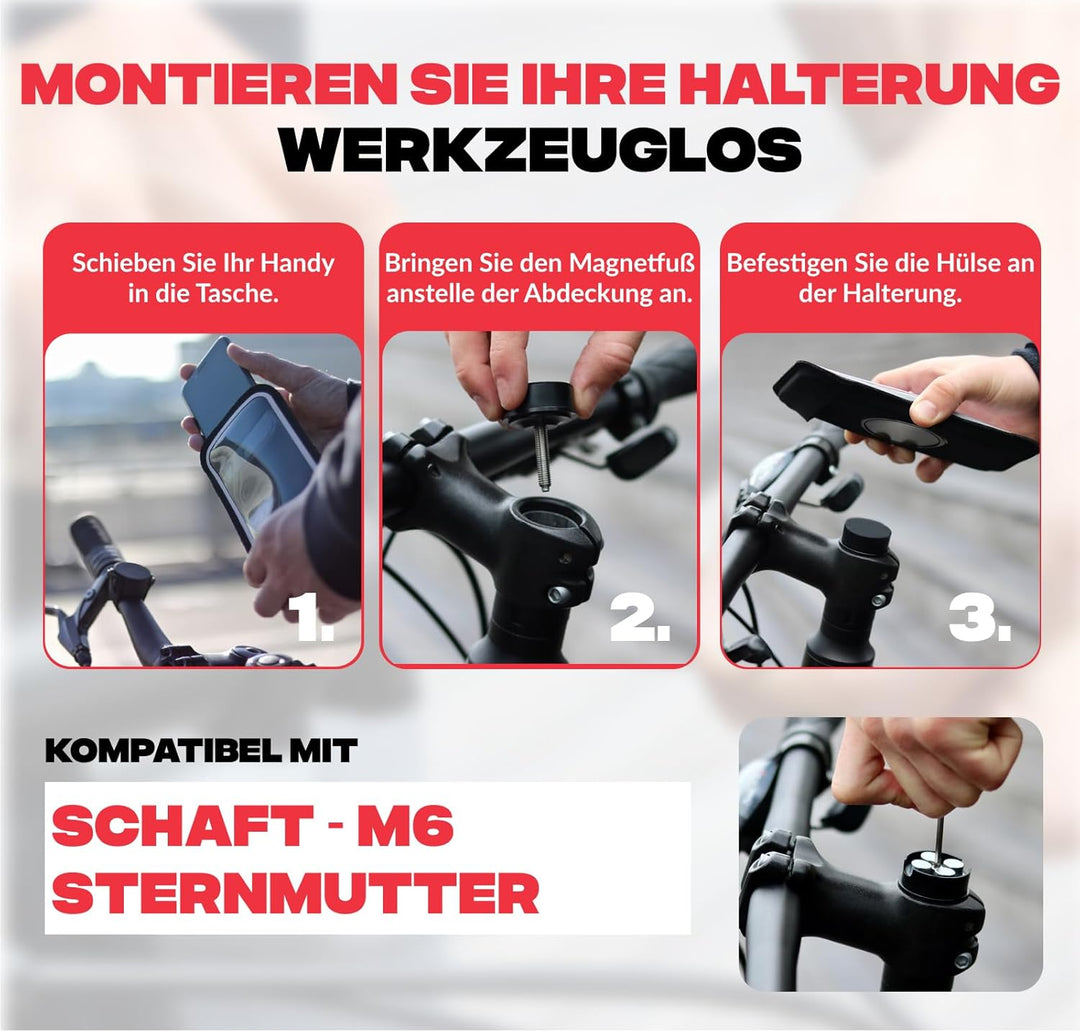 Shapeheart französische Innovation, magnetische Fahrrad-, Mountainbike-... Telefonhalterung für den