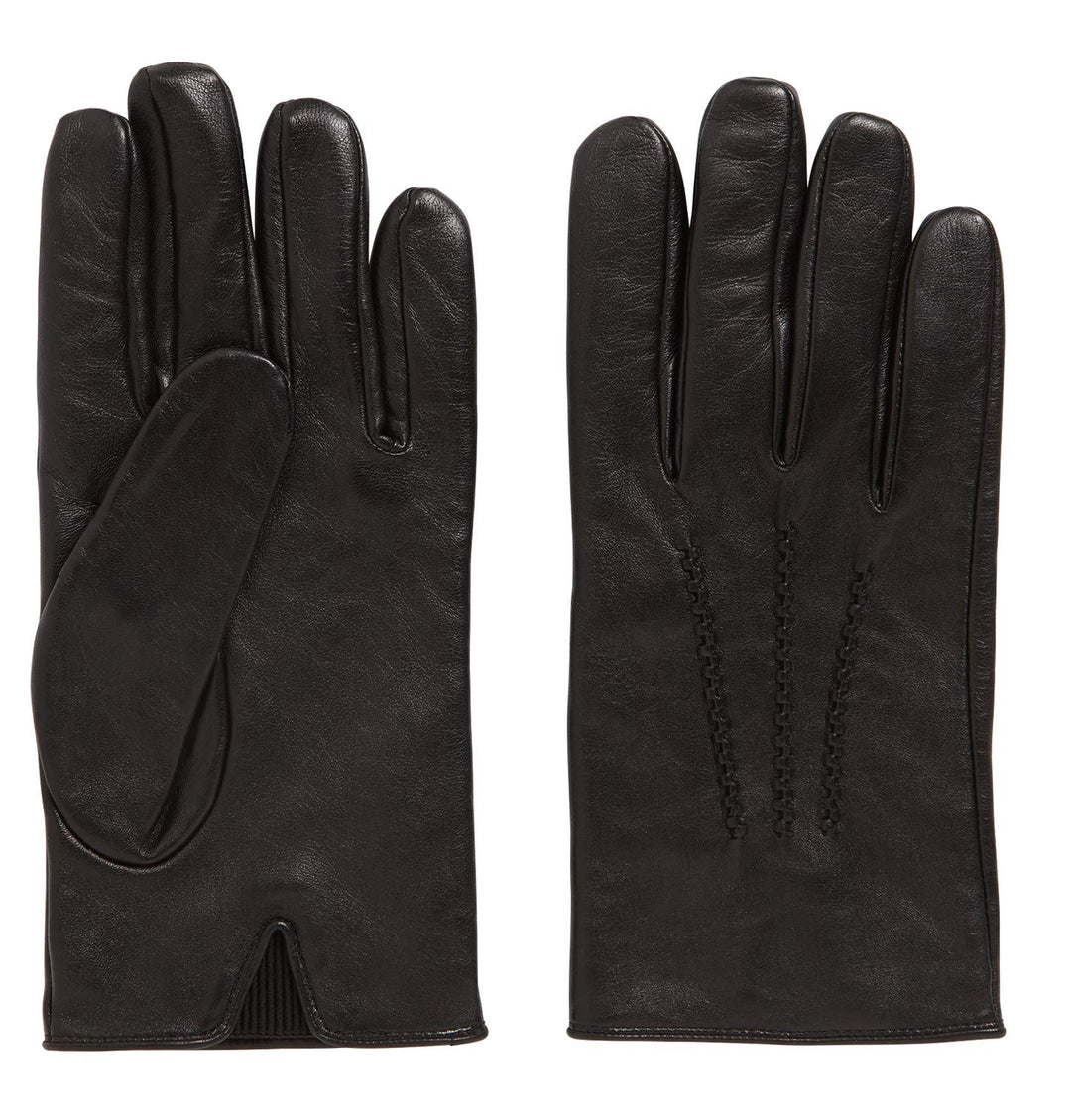 Hugo Boss Herren Lederhandschuhe mit Futter, Hainz3, Black, size 9