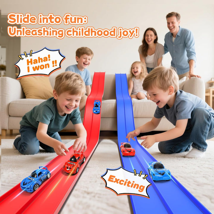 KETIEE Autorennbahn 5M Inklusive 2 Autos: Flexible Rennbahn Rennstrecke Auto Rennbahn Kinder 3 4 5 6