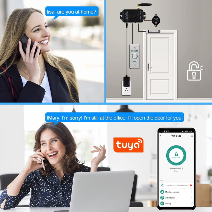 QTTYELOK WiFi Tuya APP Access Control System Kit Wireless Fernbedienung Entriegeln Tor Türöffner + 1