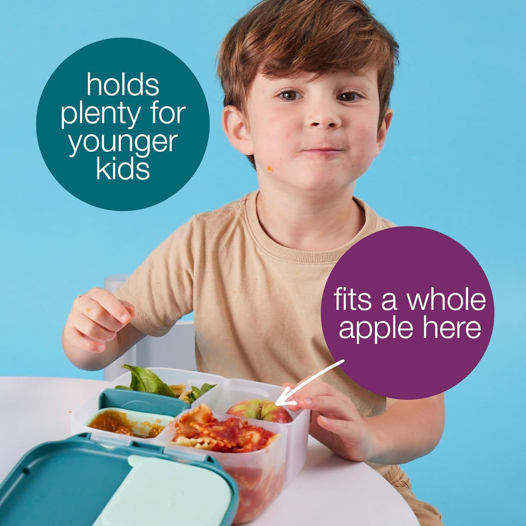 b.box Mini Brotdose | Bento-Box mit 3 Fächern (2 auslaufsicher) | Ideal für Kleinkinder, Kinderlunch