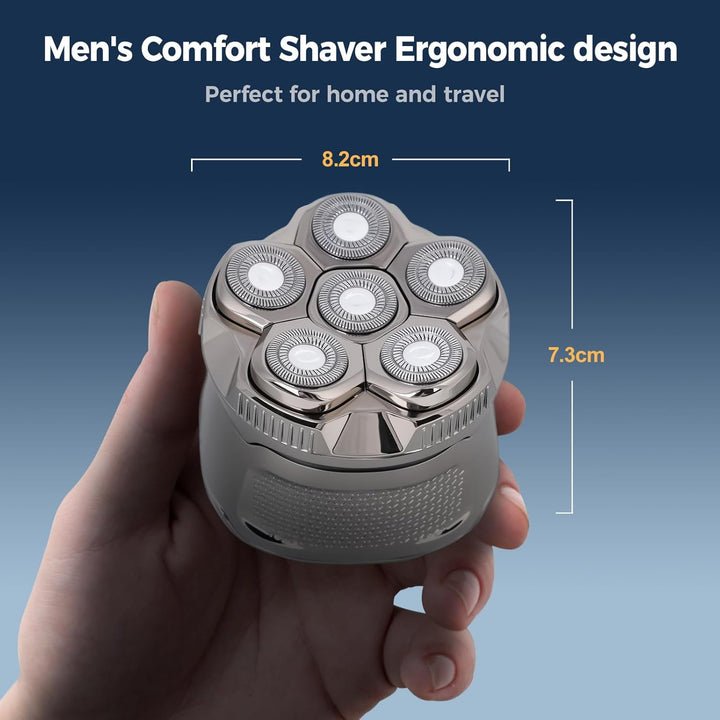 OSDUE Glatzen Rasierer Herren, Wasserdicht Flexibler Glatzenrasierer, Wiederaufladbar Typ-c Rasierer