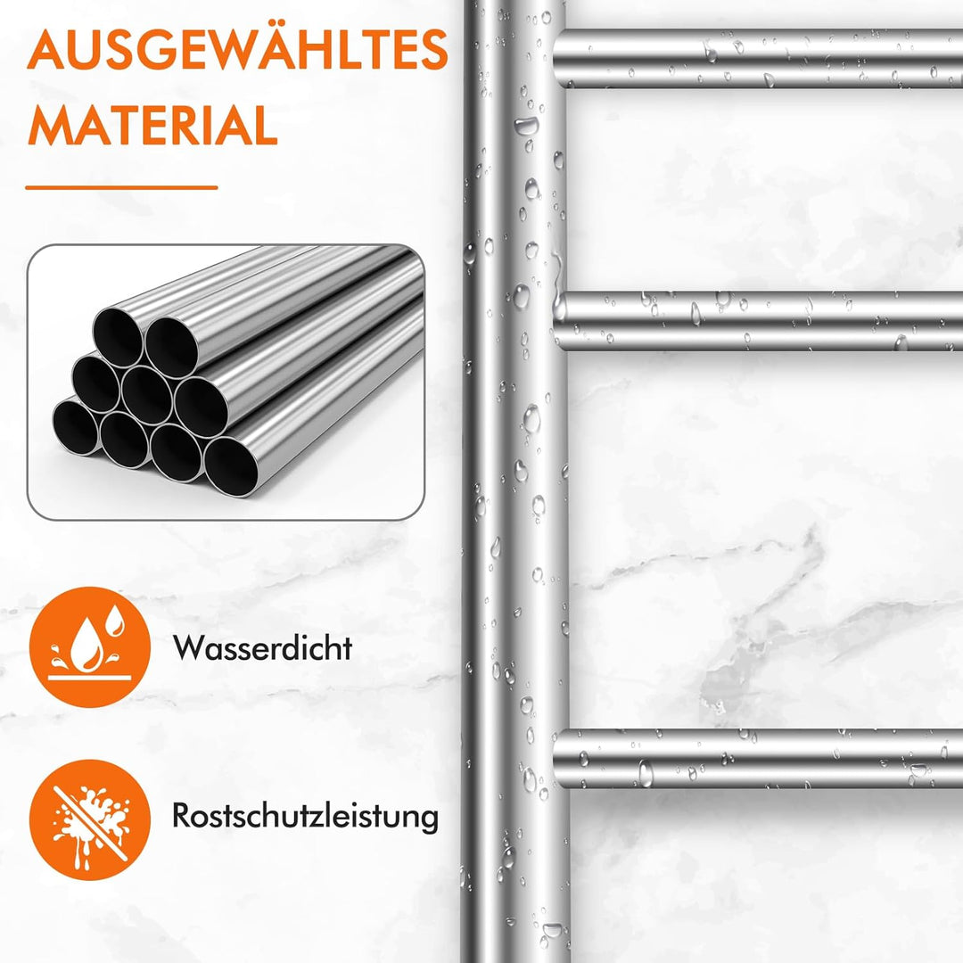 COSTWAY Handtuchwärmer Elektrisch 120W, Handtuchhalter Heizkörper, 15 Minuten bis 60℃, 8 Stunden Tim